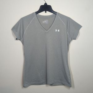 Under Armour Heat Gear Semi Fitted Gray S/S V-neck  T-shirt Women’s